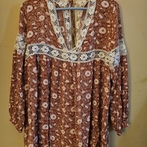 Forever 21 hippie boho top L